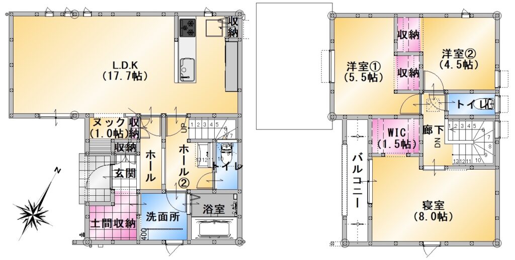 コンパクトでも無駄のないこだわりの間取り