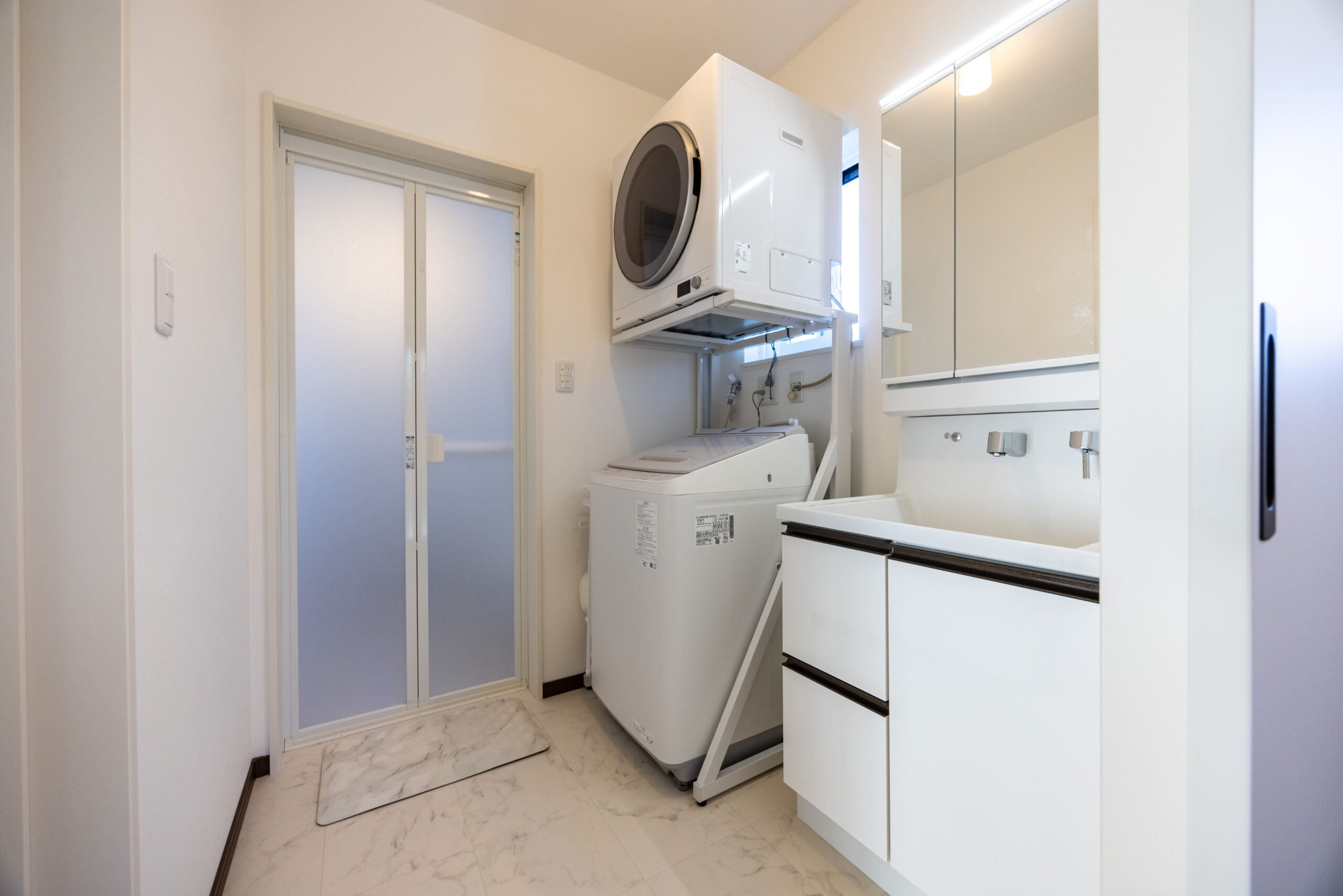 榛原郡の平屋注文住宅実例｜洗面