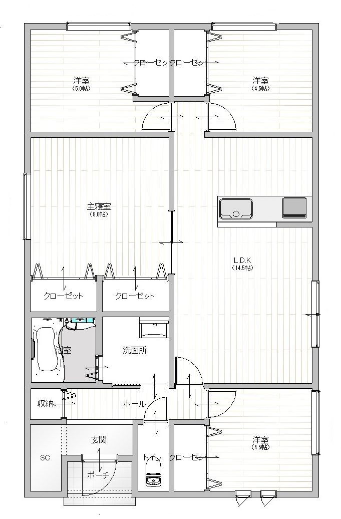 平屋平面図（案）