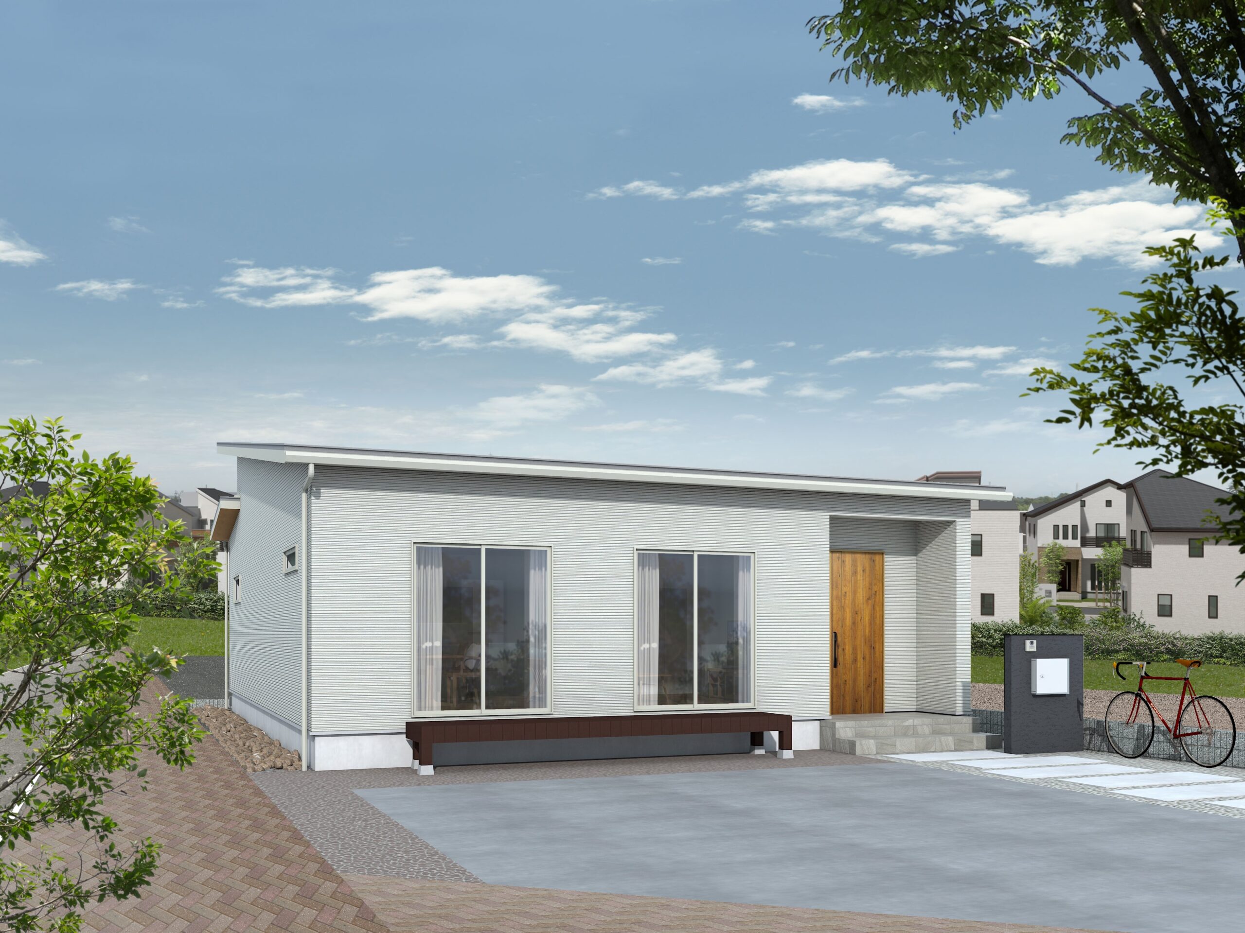 平屋モデルハウス 外観パース